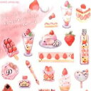 カミオジャパン ショートケーキ好きのためのシール シール ショートケーキ いちご スイーツ ピンク ステッカー かわいい ケーキ柄 パフェ プリン マスキングテープ素材 金箔加工 /