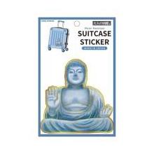カミオジャパン 大人の図鑑 スーツケースステッカー 鎌倉大仏 青銅風デザイン ゴールド縁 日本製 /