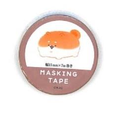 ころんとまんまる しばいぬマスキングテープ ほっこり文具 / しばいぬ マスキングテープ 文房具 かわいい 癒し系 茶色系デザイン 柴犬柄 デコレーション ラッピング 手帳用 ノート用 スクラップ アルバム用 コロコロ犬 ほんわか系 timekeeper-10060475 手帳のタイムキーパー サンプル画像2