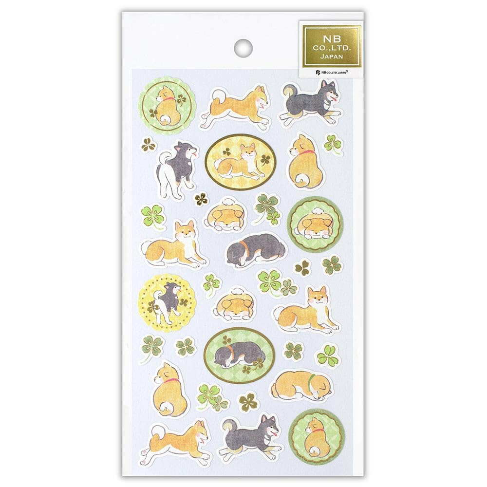 Rakuten - 和風 シール 大 優ふみ しば犬 いぬ 柴犬 金箔 和柄 かわいい エヌビー社 :4909510192952