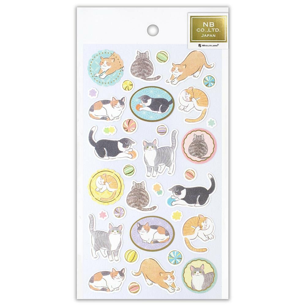 Rakuten - 和風 シール 大 優ふみ 猫 ねこ かわいい 和柄 金箔 エヌビー社 :4909510192976