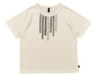 ノーザントラック フリル飾りTシャツ アイボリー L サイズ | フリルテープ デザイン入り モノトーン シンプル トップス