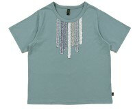 乐天商城 - ノーザントラック フリル飾りTシャツ ブルー M サイズ | フリルテープ くすみブルー 大人カジュアル ナチュラル 爽やか