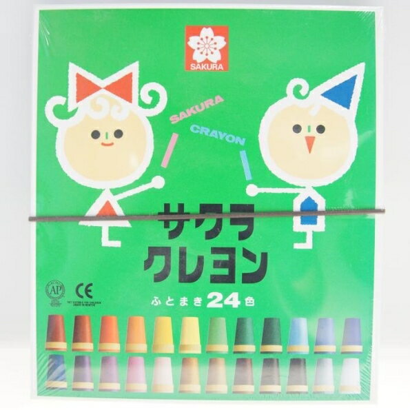 SAKURA サクラ クレヨン太巻　24色 くれよん 塗り絵 ぬりえお絵かき 手帳 ノート 色えんぴつ 幼稚園 保..