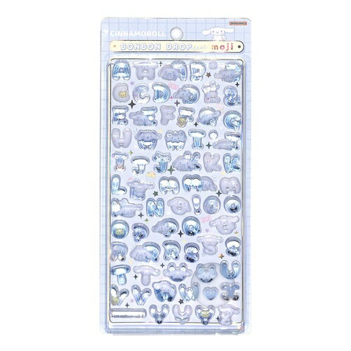 樂天商城 - サンスター文具 シナモロール シール ボンボンドロップシール moji 文字シール アルファベット ぷっくり 立体