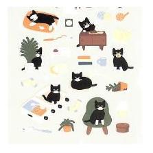 スワテリエステッカー cats catch! | 黒猫 ステッカー キャット かわいい 癒し系 デコレーション 猫グッズ timekeeper-10062788 手帳のタイムキーパー サンプル画像3