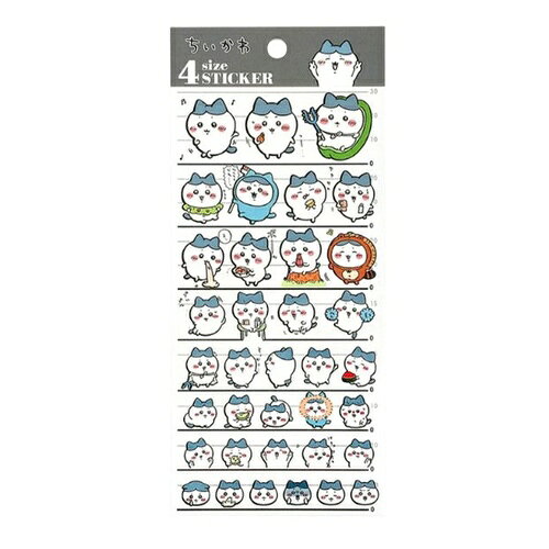 ちいかわ 4サイズステッカー ハチワレ カミオジャパン / 4種類サイズ 平面シール 手帳デコ