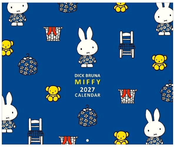 カレンダー 2027年 スクエア ミッフィー 壁掛け ウォールカレンダー 2027 ブルーナ キャラクター かわいい 六曜入り 罫線入り 320×265×4mm