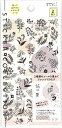 DESINPHIL・MIDORI デザインフィル・ミドリ シール ・ シール 2642 2枚入 モノトーン 花柄 ステッカー シール帳 福袋 手書き マスキング...