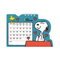 SQUARE スクエア 2024年1月始まり カレンダー A6 卓上カレンダー スヌーピー PEANUTS ダイカット グッズ スケジュール帳 壁掛け スケジュール帳 手帳のタイムキーパー