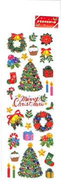 OKUYAMA 奥山 シール 冬(ふゆ) ・ 季節ラメ入りシールMERRYCHRISTMAS シール帳 福袋 スケジュール デコ ステッカー ダイアリー クリスマス サンタ リース ツリー シール スケジュール帳 手帳のタイムキーパー