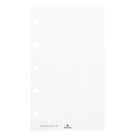 ASHFORD アシュフォード システム手帳リフィル マイクロ5(5穴) メモリーフ 無地 小口 シルバー MICRO5 ..