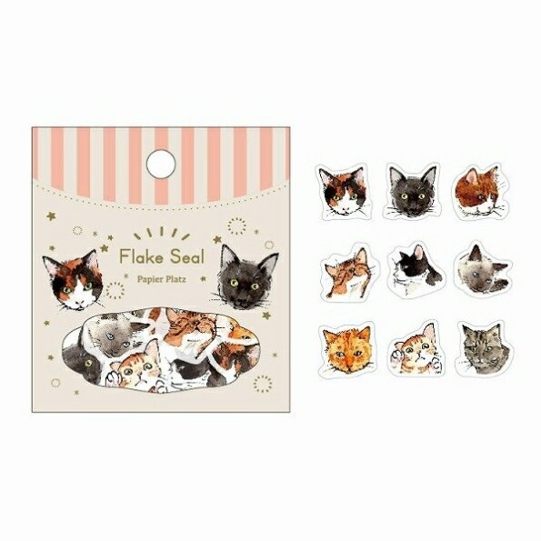 papierplatz パピアプラッツ シール ・ ポンチセ cat フレーク ネコ シール帳 福袋 丸 おしゃれ アルバム デコレーション ハート 大量 ステッカー スマホ ごほうび 花 かわいい スケジュール帳 手帳のタイムキーパーのサムネイル