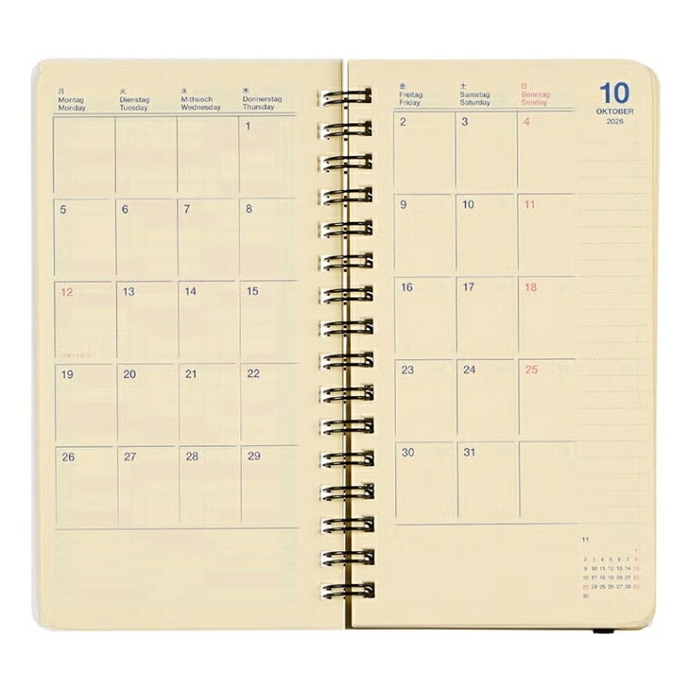 DELFONICS デルフォニックス 2026 10月始まり (2027年1月始まり) 手帳 月間式(ブロック) A6 ロルバーン ダイアリー スリム 無地 シアー シープ 干支 ポケット付メモ 大人かわいい おしゃれ 手帳カバー スケジュール帳 手帳のタイムキーパー (2)