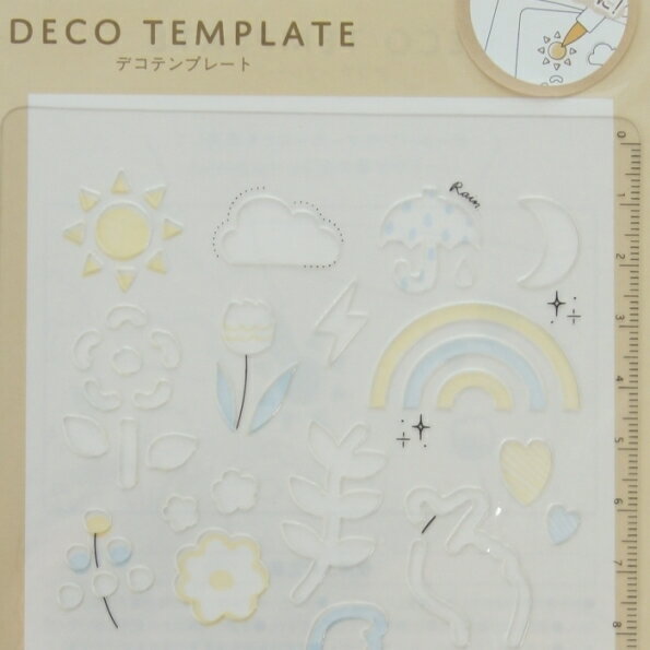KAMIO JAPAN カミオジャパン 手帳小物 ・ デコテンプレート ポップ 天気 花 動物 本 デコパーツ ノート ライフログ コラージュ グッズ 定規 お...