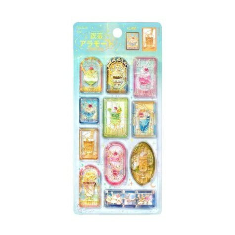 BGM きゅるるんシール 喫茶アラモード ステンドグラス 2 箔押し ラメ加工 ぷっくり 立体シール レトロ 喫茶店 :4589435528014