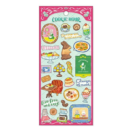 Rakuten - マインドウェイブ クッキーアワー 82832 うさクッキー 4909001828322 MIND WAVE シール ステッカー デコレーション 手帳 スケジュール 蛍光インク コラージュ 和紙 うさぎ ウサギ 喫茶 カフェ