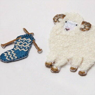 MARKS マークス シール ・ 刺繍ステッカー・アニマル ヒツジ シープ 羊 シール帳 福袋 スケジュール デコ ステッカー ダイアリー ごほうび 花 アルファベット アップリケ ワッペン 刺繍 スケジュール帳 手帳のタイムキーパー