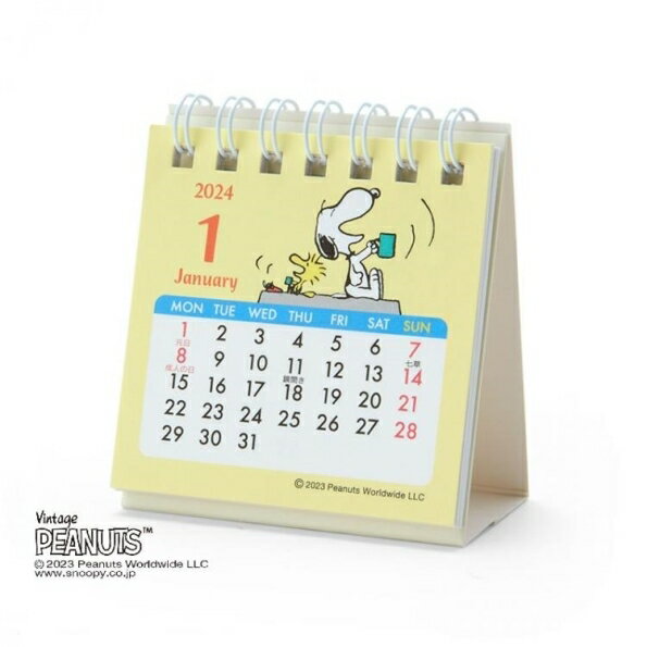 SANRIO サンリオ 2024年1月始まり カレンダー スヌーピー リングミニカレンダ24 壁掛け　卓上　シール　サンリオ　キャラクター スケジュール帳 手帳のタイムキーパー