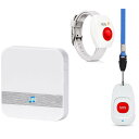 介護呼び鈴 腕時計式 ワイヤレスチャイム ナースコール 呼び出しベル介護用 介護用品 5段階音量調節100m受信 高齢者 患者 妊婦 腕時計式発信機 首掛け発信機(送信機*2+受信機*2)