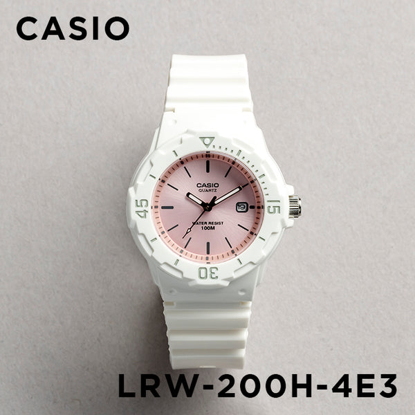 【並行輸入品】【10年保証】【日本未発売】CASIO カシオ スポーツ LRW-200H-4E3 腕時計 時計 ブランド レディース キッズ 子供 女の子 チープカシオ チプカシ アナログ 日付 カレンダー 防水 ホワイト 白 ピンク 海外モデル 送料無料