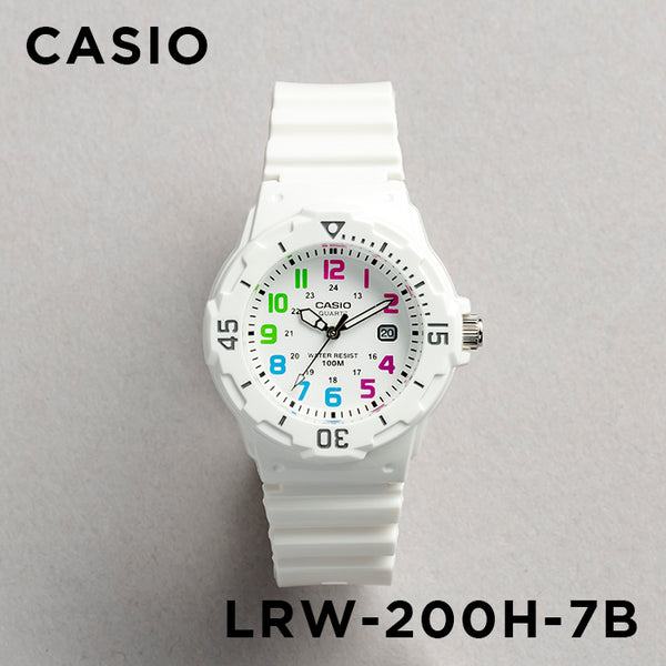 楽天TIME LOVERS【並行輸入品】【10年保証】【日本未発売】CASIO STANDARD LADYS カシオ スタンダード LRW-200H-7B 腕時計 時計 ブランド レディース キッズ 子供 女の子 チープカシオ チプカシ アナログ 日付 カレンダー 防水 ホワイト 白 海外モデル 送料無料