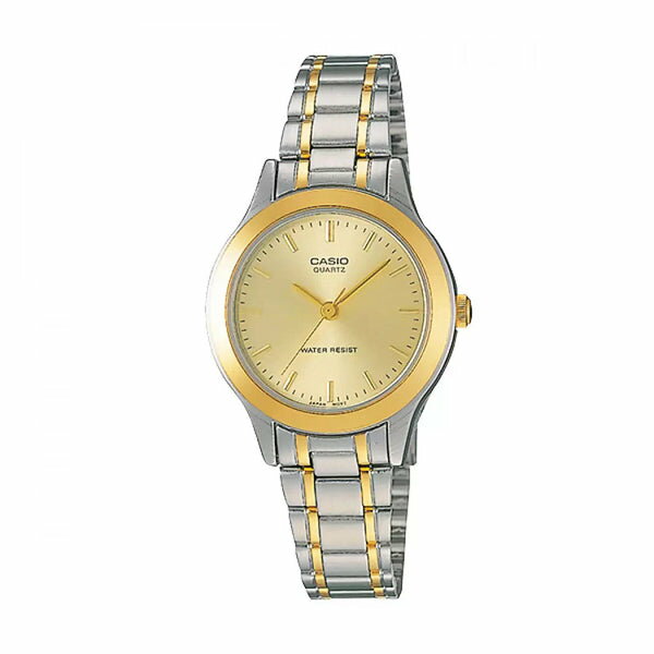 【並行輸入品】【10年保証】【日本未発売】CASIO STANDARD LADYS カシオ スタンダード LTP-1128G-9A 腕時計 時計 ブランド レディース 女の子 チープカシオ チプカシ アナログ シルバー 銀 ゴールド 金 シンプル メタル 海外モデル 送料無料