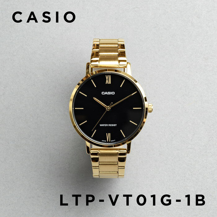 【10年保証】【日本未発売】CASIO STANDARD カシオ スタンダード LTP-VT01G-1B 腕時計 時計 ブランド レディース キッズ 子供 女の子 チープカシオ チプカシ アナログ ブラック 黒 ゴールド 金 メタル 海外モデル ギフト プレゼント