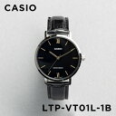 【並行輸入品】【10年保証】【日本未発売】CASIO STANDARD カシオ スタンダード LTP-VT01L-1B 腕時計 時計 ブランド レディース キッズ 子供 チープカシオ チプカシ アナログ ブラック 黒 シルバー レザー 革ベルト 海外モデル 送料無料