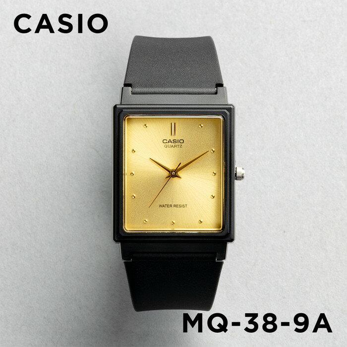 【並行輸入品】【10年保証】【日本未発売】CASIO STANDARD カシオ スタンダード MQ-38-9A 腕時計 時計 ブランド メンズ レディース キッズ 男の子 女の子 チープカシオ チプカシ アナログ ブラック 黒 ゴールド 金 海外モデル 送料無料