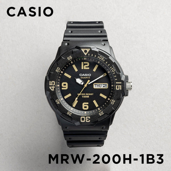 【並行輸入品】【10年保証】【日本未発売】CASIO カシオ スポーツ メンズ MRW-200H-1B3 腕時計 キッズ 子供 男の子 チープカシオ チプカシ アナログ 日付 防水 ブラック 黒 ゴールド 金 海外モデル 送料無料