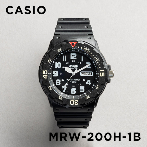 【並行輸入品】【10年保証】CASIO カシオ スポーツ メンズ MRW-200H-1B 腕時計 キッズ 子供 男の子 チープカシオ チプカシ アナログ 日付 防水 ブラック 黒 送料無料