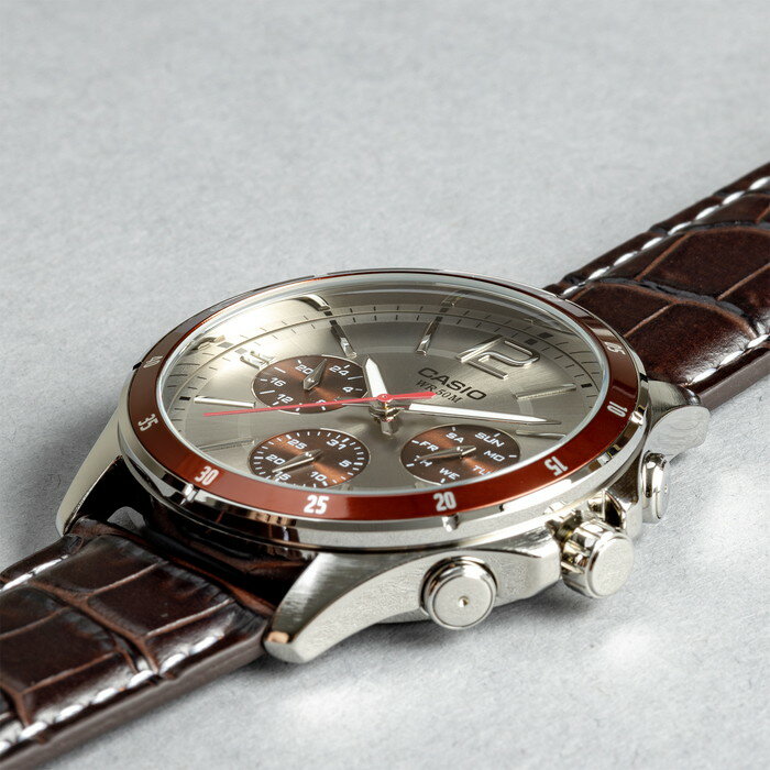 【並行輸入品】【10年保証】【日本未発売】CASIO STANDARD カシオ スタンダード MTP-1374L-7A1 腕時計 時計 ブランド メンズ キッズ 子供 チープカシオ チプカシ アナログ 日付 ゴールド 金 ブラウン 茶 レザー 海外モデル 送料無料