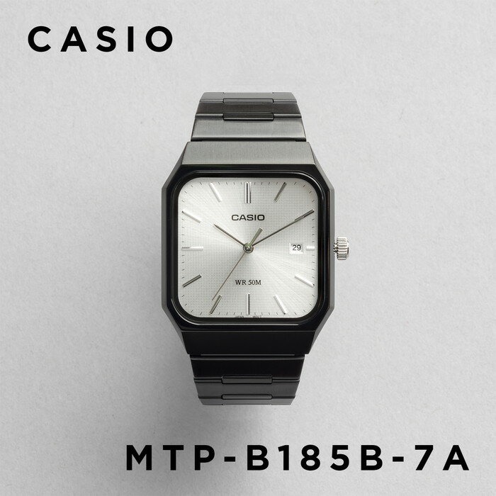 樂天商城 - 【訳あり】【日本未発売】CASIO STANDARD MEN カシオ スタンダード MTP-B185B-7A 腕時計 時計 ブランド メンズ レディース キッズ 子供 男の子 女の子 チープカシオ チプカシ アナログ 角型 薄型 軽量 日付 防水 高見え メタル フルメタル 海外モデル