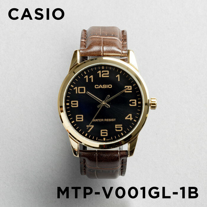 【並行輸入品】【10年保証】【日本未発売】CASIO カシオ スタンダード メンズ MTP-V001GL-1B 腕時計 レディース キッズ 子供 男の子 チープカシオ チプカシ アナログ ゴールド 金 ブラック 黒 レザー 革ベルト 海外モデル 送料無料