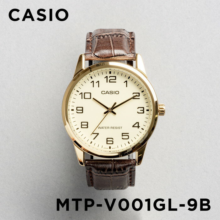【並行輸入品】【10年保証】【日本未発売】CASIO カシオ スタンダード メンズ MTP-V001GL-9B 腕時計 レディース キッズ 子供 男の子 チープカシオ チプカシ アナログ ゴールド 金 ブラウン 茶 レザー 革ベルト 海外モデル 送料無料