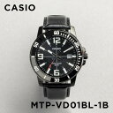 【並行輸入品】【10年保証】【日本未発売】CASIO STANDARD カシオ スタンダード MTP-VD01BL-1B 腕時計 時計 ブランド レディース キッズ 女の子 チープカシオ チプカシ アナログ 日付 ブラック 黒 レザー 革ベルト 海外モデル 送料無料