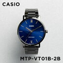 【並行輸入品】【10年保証】【日本未発売】CASIO STANDARD カシオ スタンダード MTP-VT01B-2B 腕時計 時計 ブランド キッズ 子供 チープカシオ チプカシ アナログ ブラック 黒 ネイビー メタル 海外モデル 送料無料