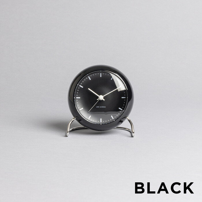 【並行輸入品】【訳あり】【小キズあり】ARNE JACOBSEN TABLE CLOCK CITY HALL アルネ ヤコブセン テーブル クロック シティホール 置き時計 時計 ブランド 目覚まし時計 アナログ ブラック 黒 送料無料