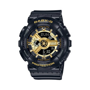 【並行輸入品】【10年保証】CASIO BABY-G カシオ ベビーG BA-110X-1A 腕時計 時計 ブランド レディース キッズ 子供 女の子 アナデジ 日付 カレンダー 防水 ブラック 黒 ゴールド 金 送料無料