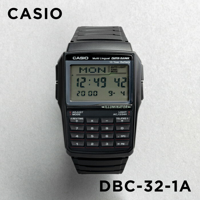 【並行輸入品】【10年保証】【日本未発売】CASIO カシオ データバンク DBC-32-1A 腕時計 メンズ レディース キッズ 子供 男の子 女の子 デジタル ブラック 黒 海外モデル 送料無料
