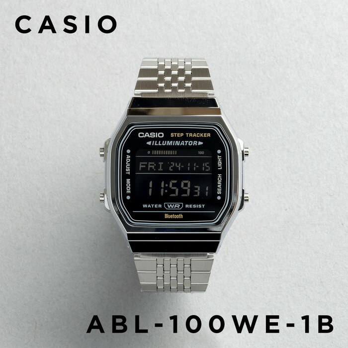 樂天商城 - 【訳あり】【小キズあり】【日本未発売】CASIO STANDARD MENS カシオ スタンダード ABL-100WE-1B 腕時計 時計 ブランド メンズ レディース 男の子 女の子 チープカシオ チプカシ デジタル 日付 メタル スマホ 連動 歩数計 万歩計 海外モデル ギフト プレゼント