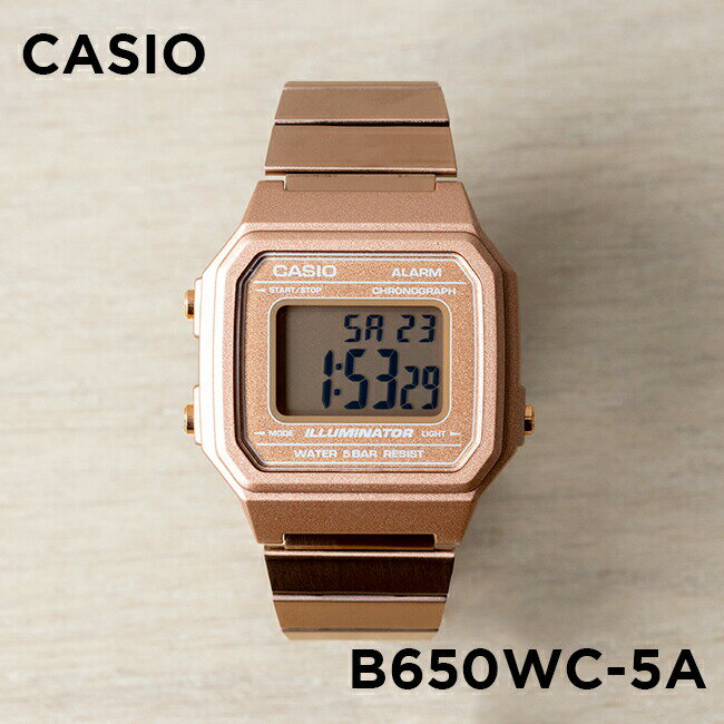 【並行輸入品】【10年保証】【日本未発売】CASIO STANDARD カシオ スタンダード B650WC-5A 腕時計 時計 ブランド メンズ レディース キッズ 子供 男の子 女の子 チープカシオ チプカシ デジタル 日付 ローズゴールド メタル 海外モデル 送料無料のサムネイル