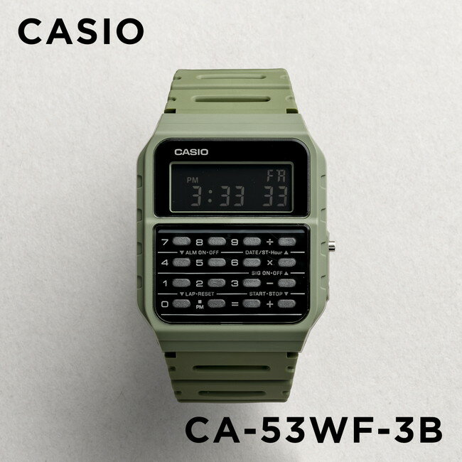 【並行輸入品】【10年保証】CASIO カシオ スタンダード CA-53WF-3B 腕時計 メンズ レディース キッズ 子供 男の子 女の子 チープカシオ チプカシ デジタル 日付 データバンク カリキュレーター カーキ ブラック 黒 送料無料