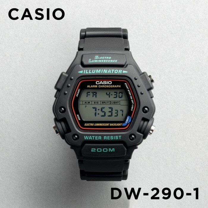 【並行輸入品】【10年保証】【日本未発売】CASIO カシオ スポーツ DW-290-1 腕時計 メンズ レディース キッズ 子供 男の子 女の子 チープカシオ チプカシ デジタル 日付 防水 ミッション インポッシブル ブラック 黒 海外モデル 送料無料