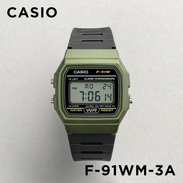 【並行輸入品】【10年保証】CASIO STANDARD カシオ スタンダード F-91WM-3A 腕時計 時計 ブランド メンズ レディース キッズ 子供 男の子 女の子 チープカシオ チプカシ デジタル 日付 カレンダー ブラック 黒 カーキ 送料無料