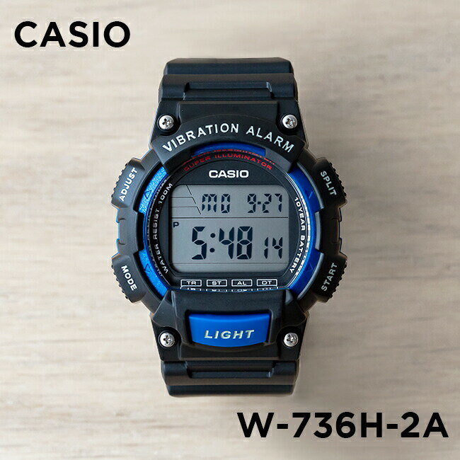 【並行輸入品】【10年保証】【日本未発売】CASIO STANDARD カシオ スタンダード W-736H-2A 腕時計 時計 ブランド メンズ キッズ 子供 チープカシオ チプカシ デジタル 日付 防水 ブラック 黒 ブルー 青 海外モデル 送料無料のサムネイル