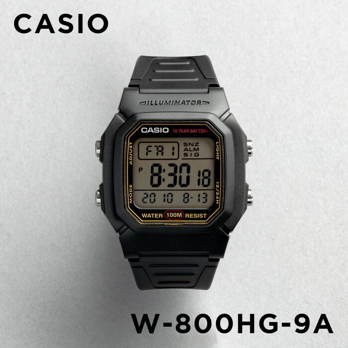 【並行輸入品】【10年保証】【日本未発売】CASIO カシオ スタンダード W-800HG-9A 腕時計 メンズ レディース キッズ 子供 男の子 女の子 チープカシオ チプカシ デジタル 日付 防水 ブラック 黒 ゴールド 金 海外モデル 送料無料