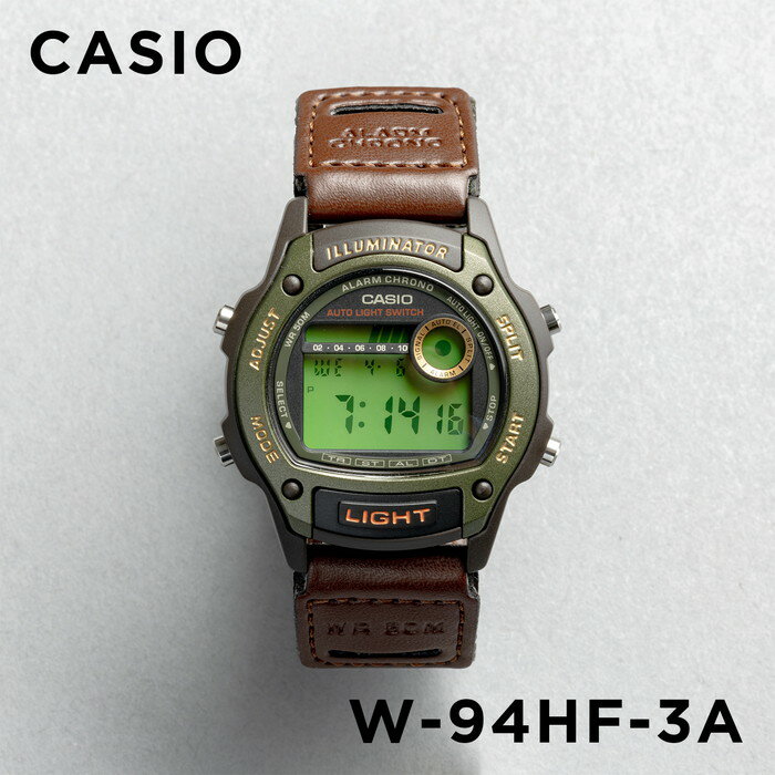 楽天TIME LOVERS【並行輸入品】【10年保証】【日本未発売】CASIO STANDARD MENS カシオ スタンダード W-94HF-3A 腕時計 時計 ブランド メンズ キッズ 子供 男の子 チープカシオ チプカシ デジタル 日付 防水 カーキ ブラウン ナイロンベルト 海外モデル 送料無料