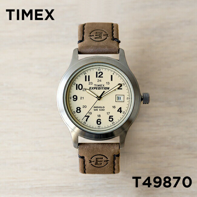 タイメックス 【並行輸入品】【日本未発売】TIMEX EXPEDITION タイメックス エクスペディション メタル フィールド 39MM T49870 腕時計 時計 ブランド メンズ レディース ミリタリー アナログ シルバー アイボリー レザー 海外モデル 送料無料